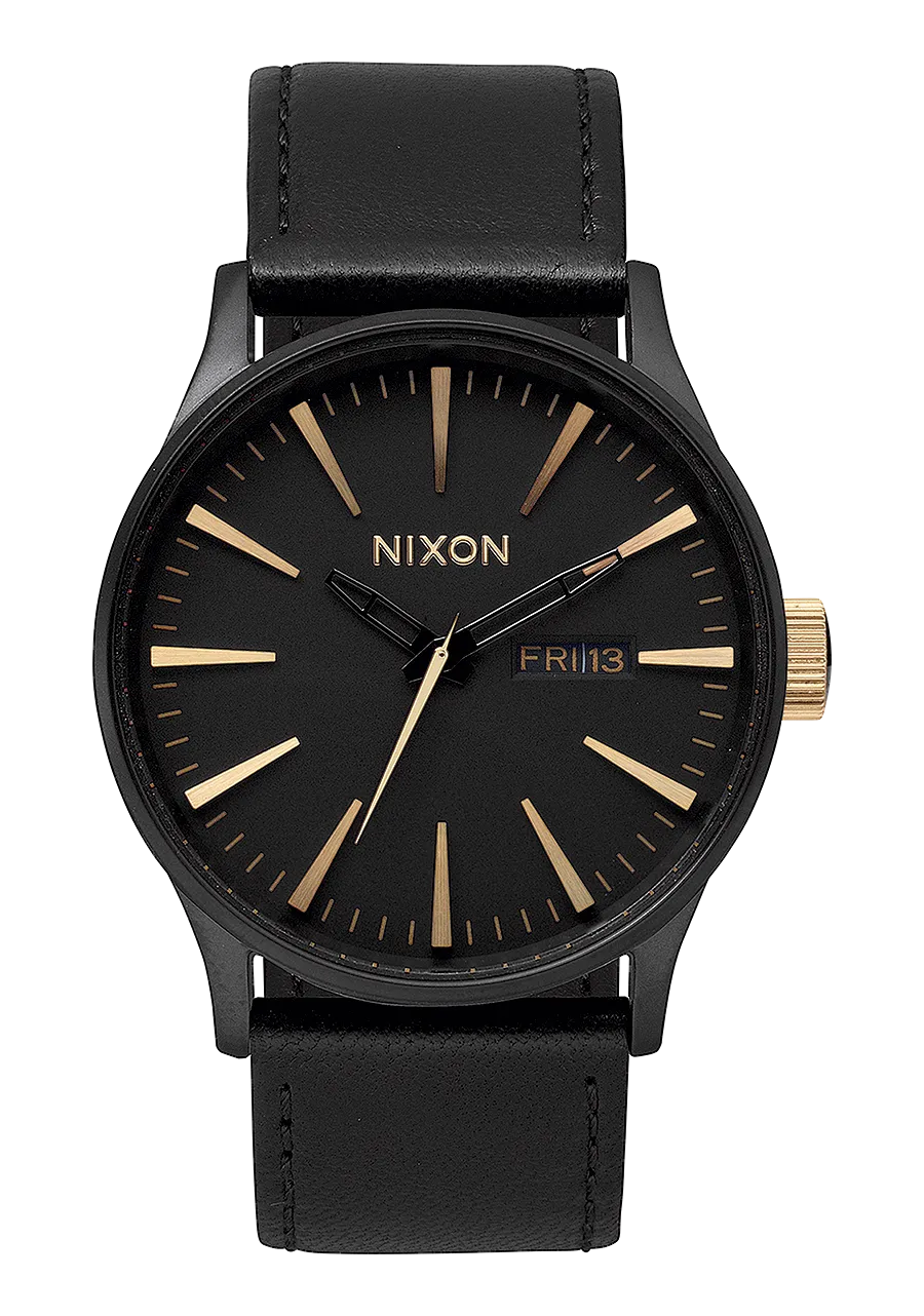 Sentry Leather - Matte Black / Gold