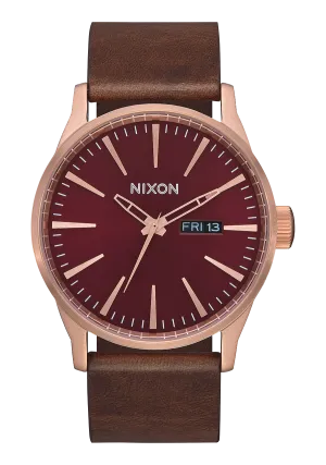 Sentry Leather - Rose Gold / Burgundy / Brown