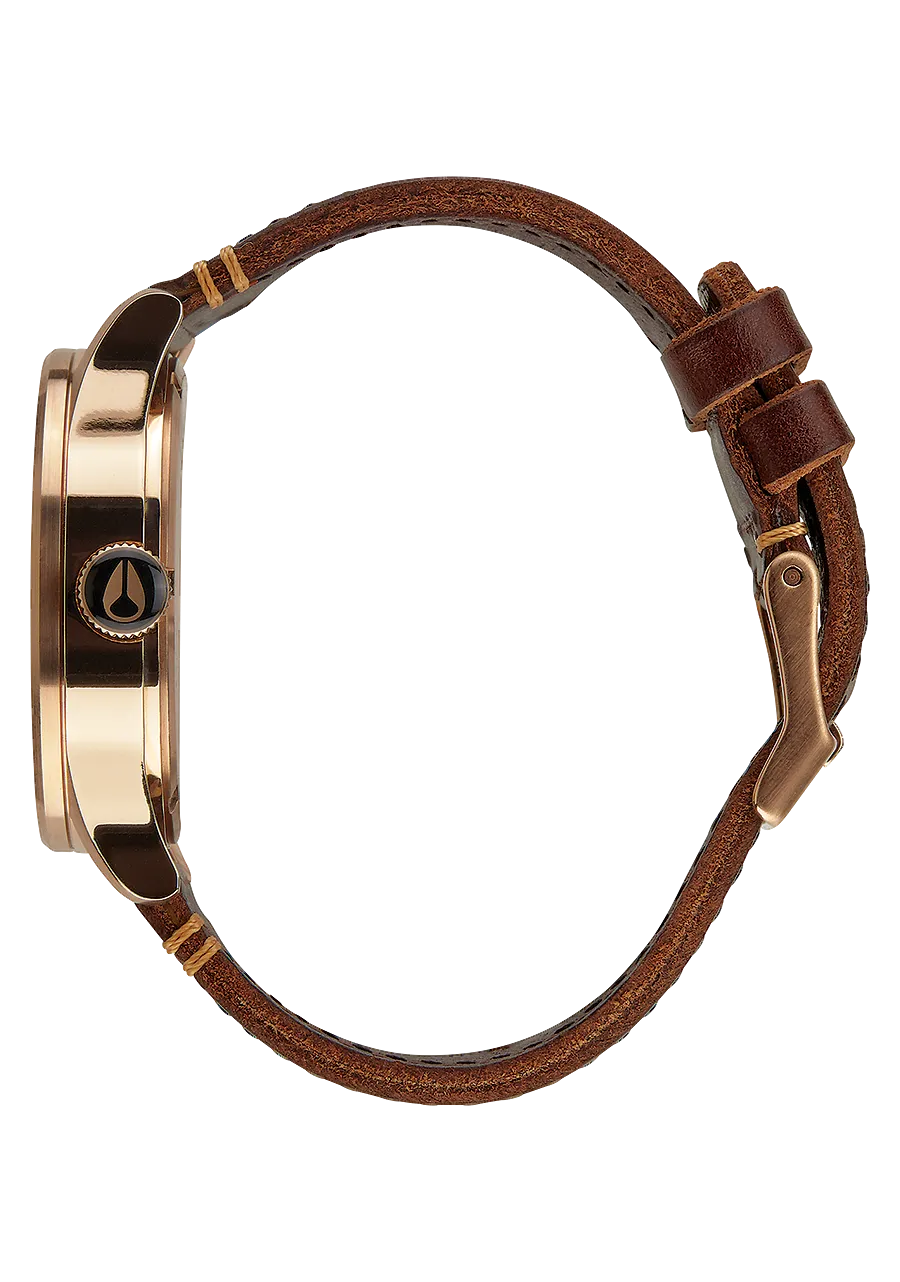 Sentry Leather - Rose Gold / Gunmetal / Brown