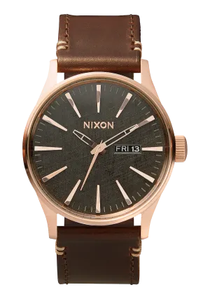 Sentry Leather - Rose Gold / Gunmetal / Brown