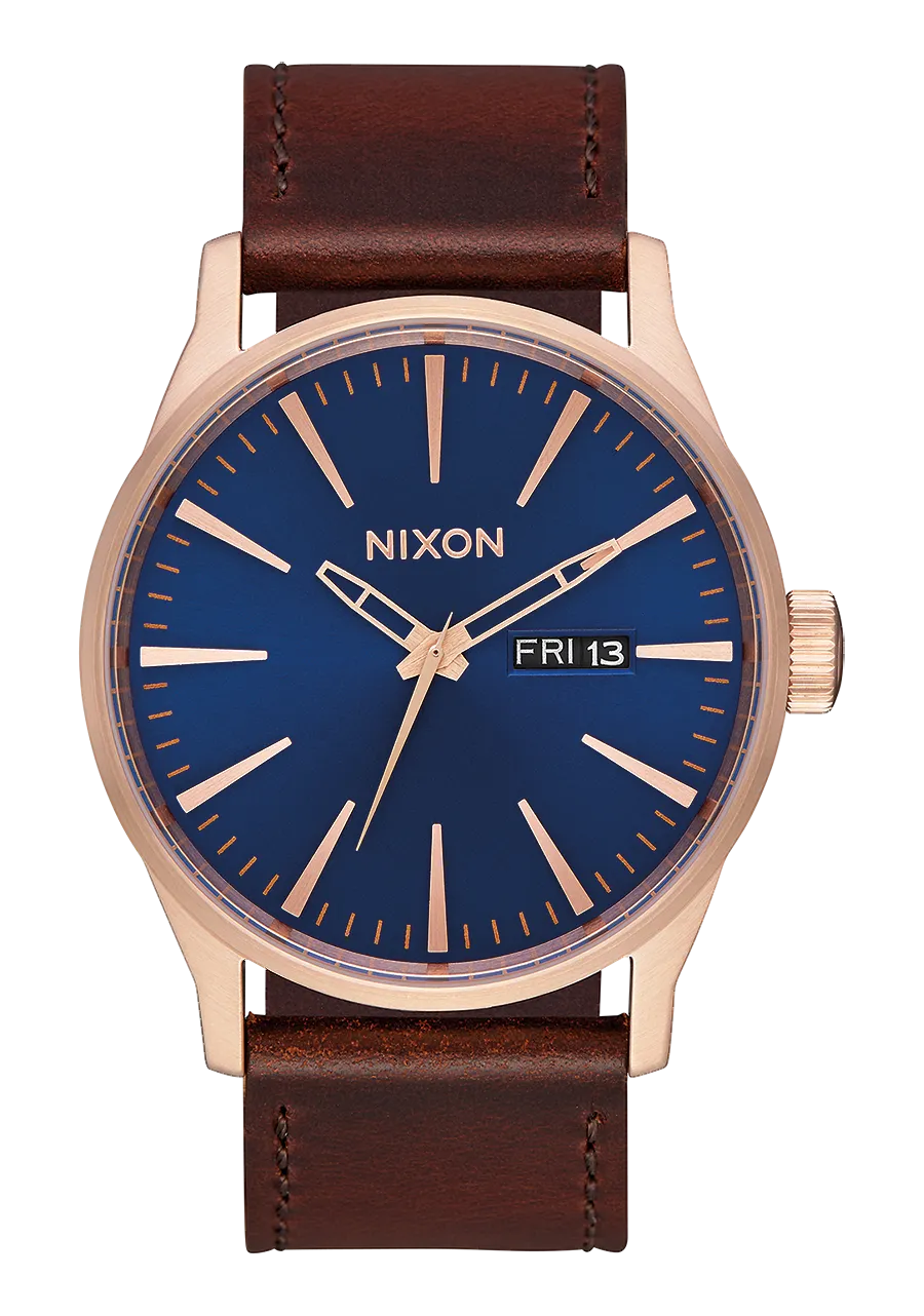 Sentry Leather - Rose Gold / Navy / Brown