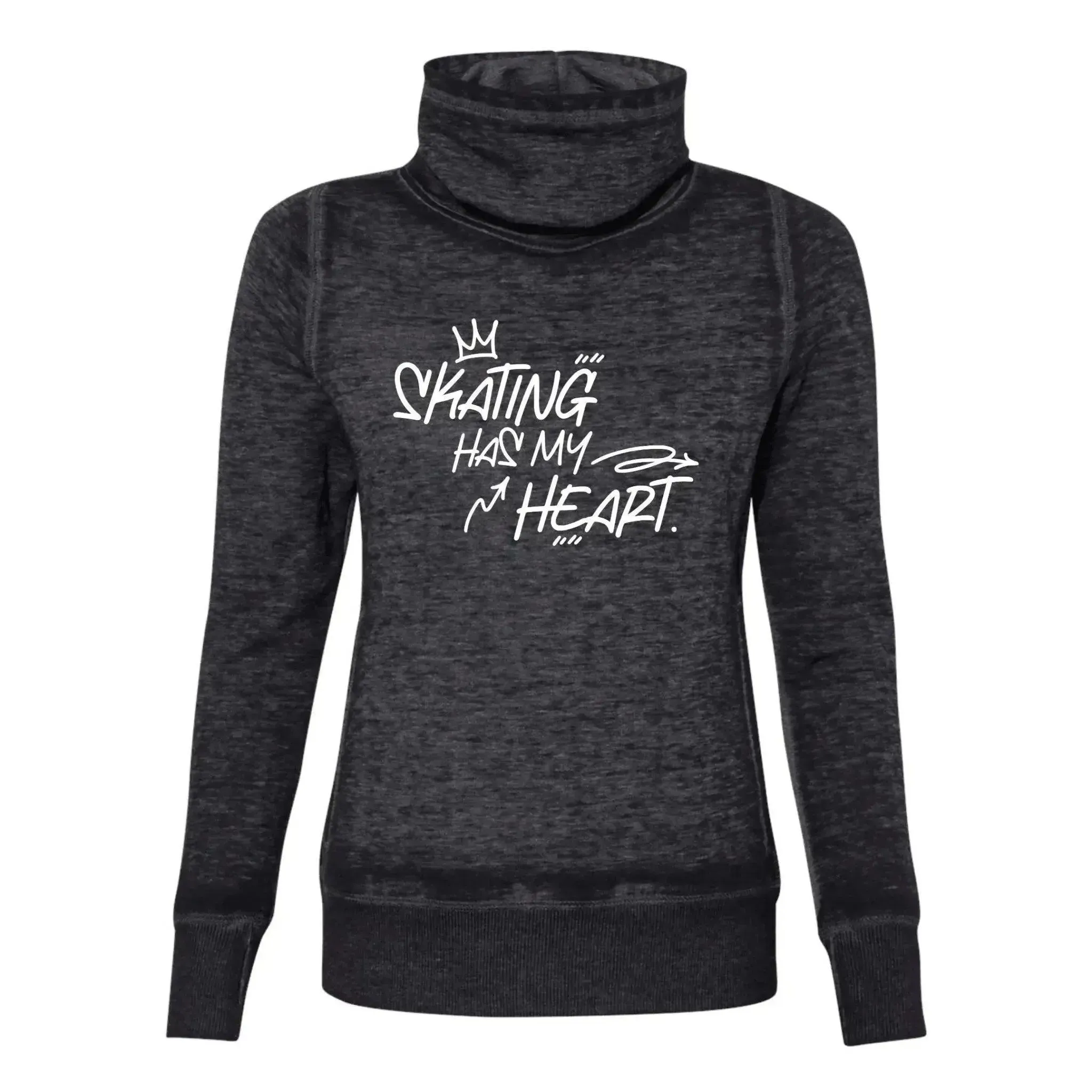 Skating Has My Heart Cowl Neck Sweatshirt - M