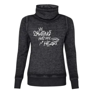 Skating Has My Heart Cowl Neck Sweatshirt - M