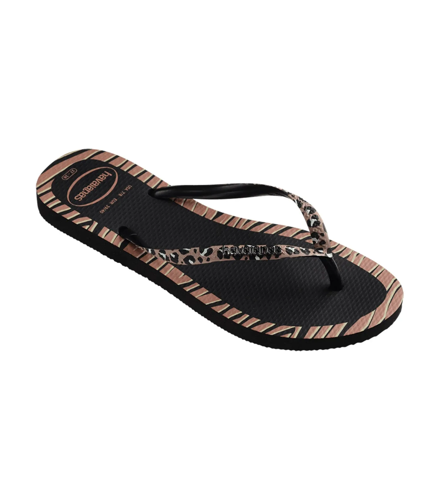 Slim Animals Fashion Flip Flops Black