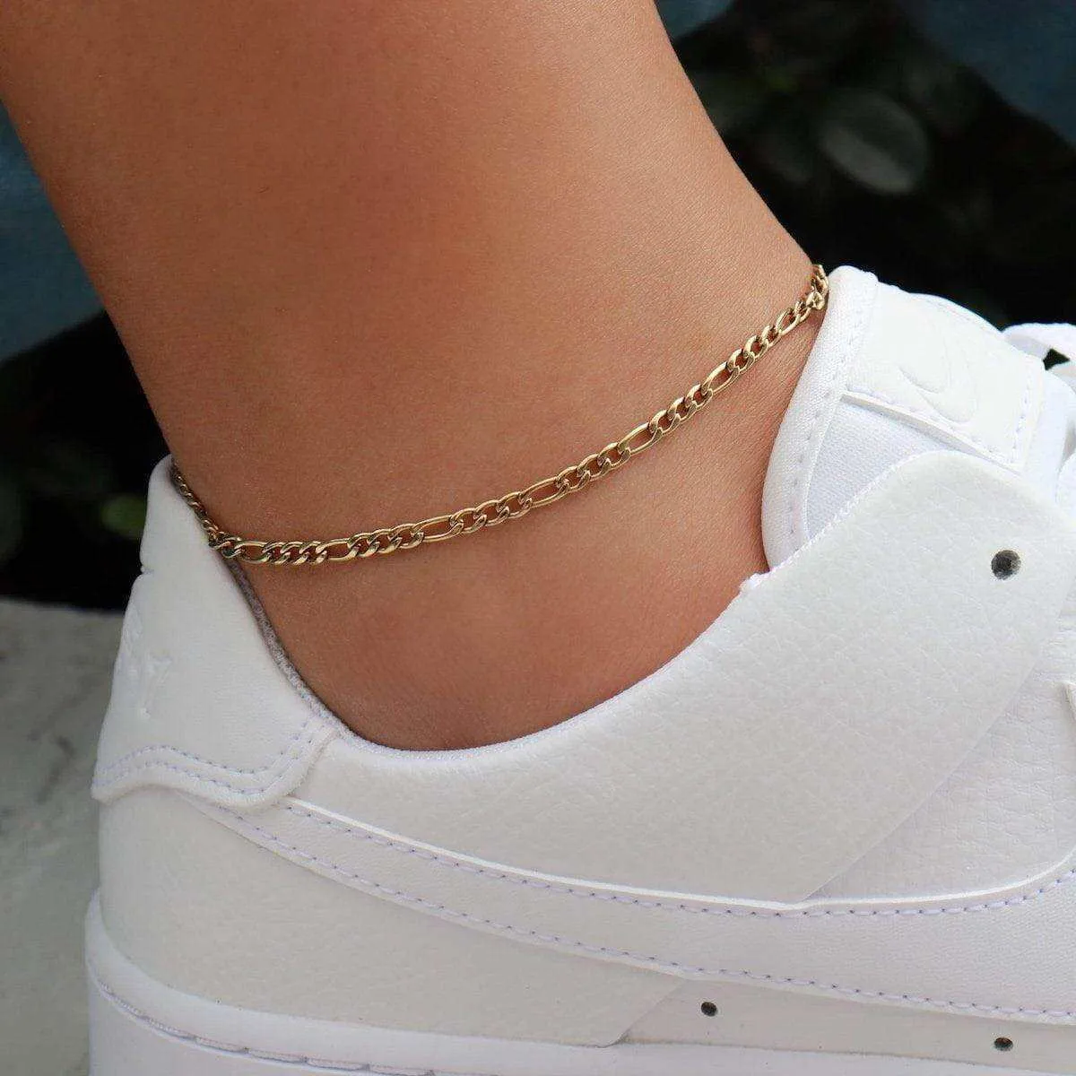 Solid Gold 3mm Figaro Anklet