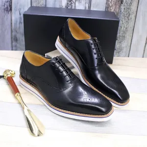 Solid Lace-Up Pointed Toe Oxford Shoes