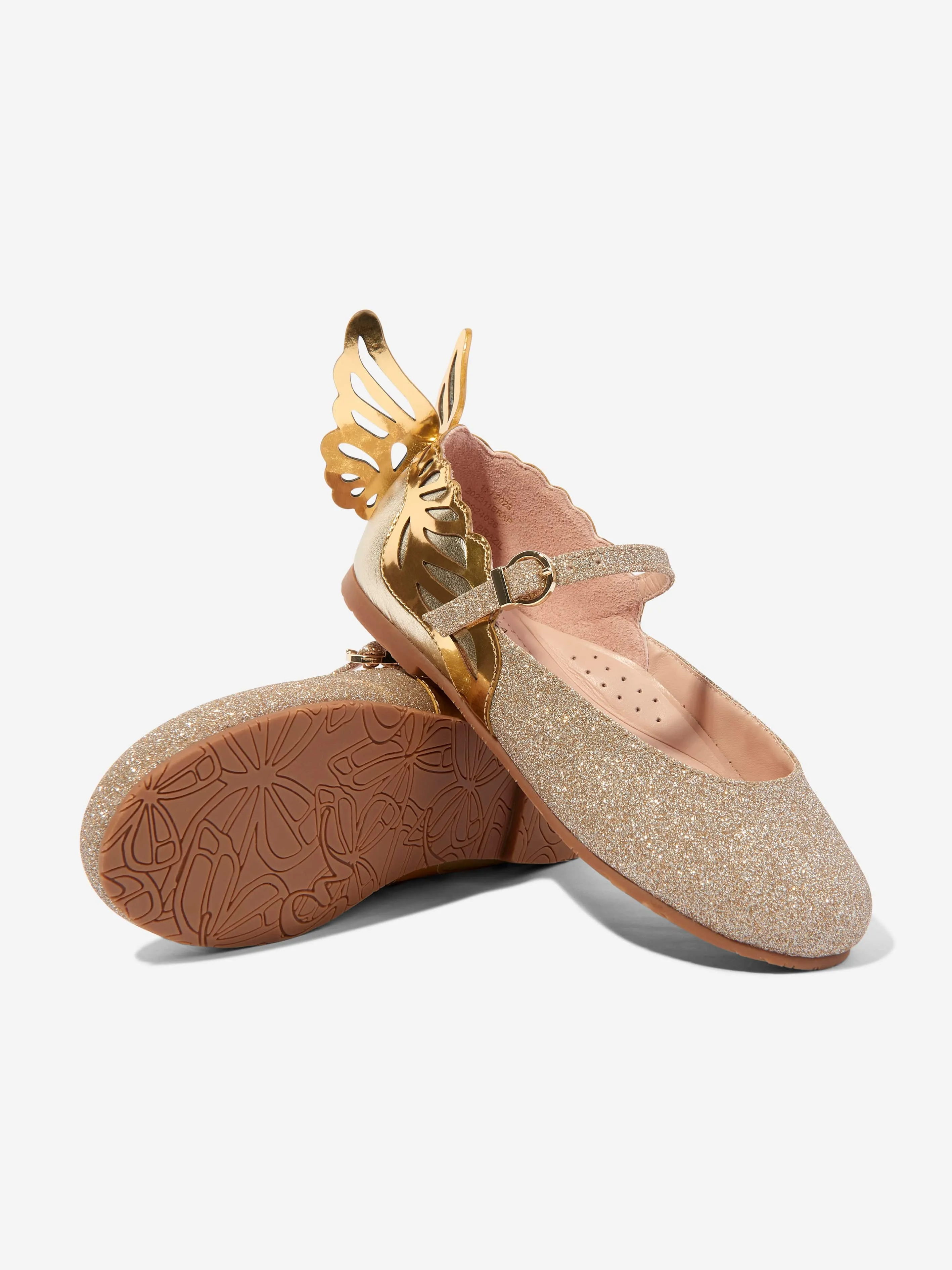 Sophia Webster Girls Leather Heavenly Shoes in Gold