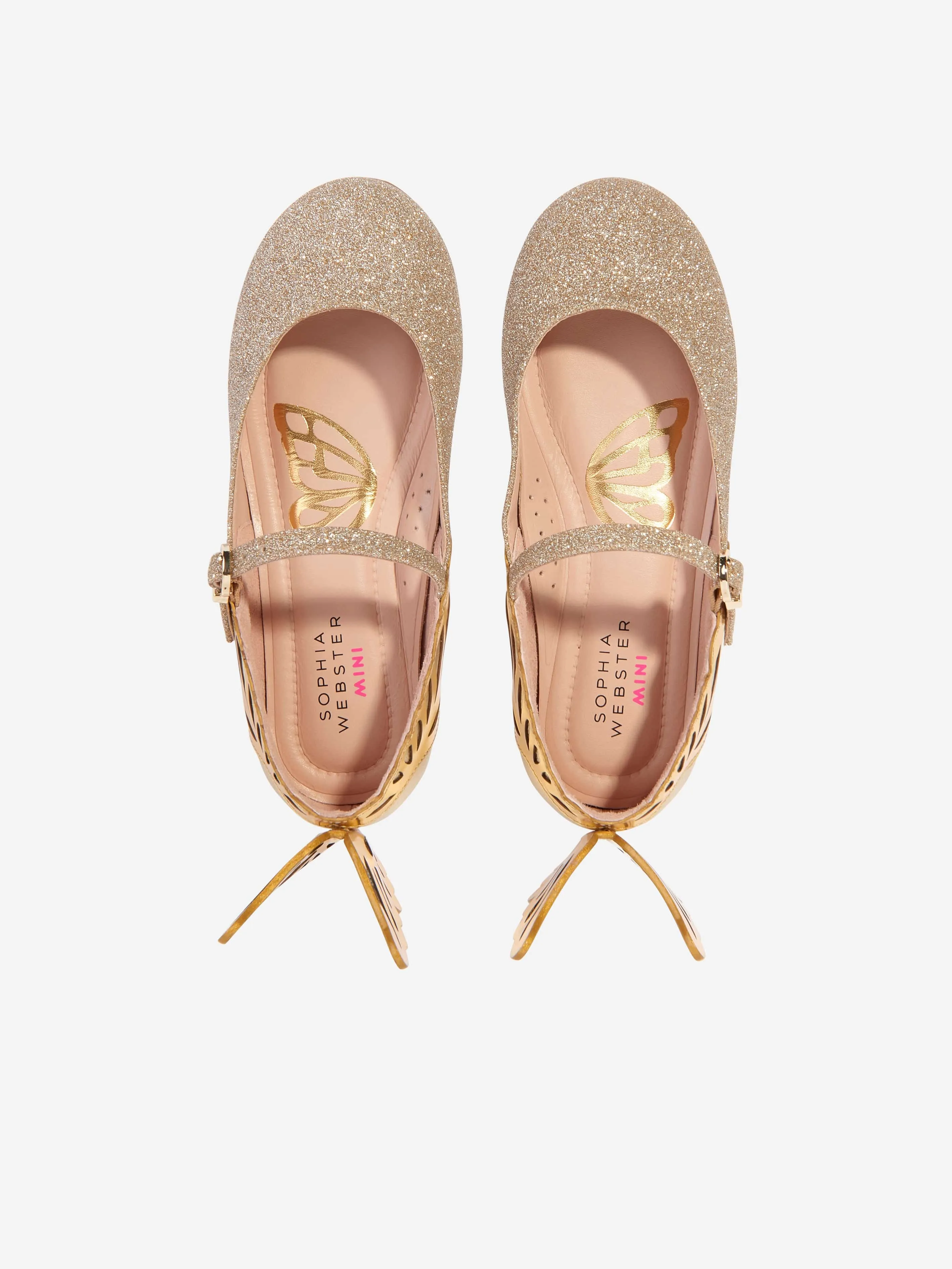 Sophia Webster Girls Leather Heavenly Shoes in Gold