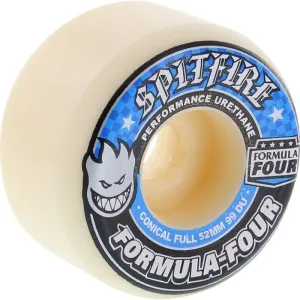 Spitfire 52mm 99d Formula Four Conical Full White W/ Blue Skateboard Wheels 4pk