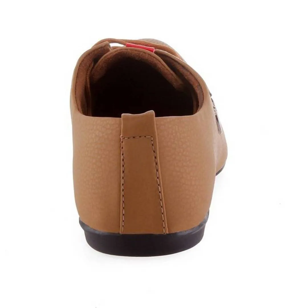 Tan Partywear Synthetic Leather Casual Shoes for Men