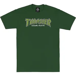 Thrasher Skateboard Magazine BRICK FOREST GREEN Short Sleeve T-Shirts