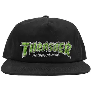 Thrasher Skateboard Magazine Brick Snapback Black Hat