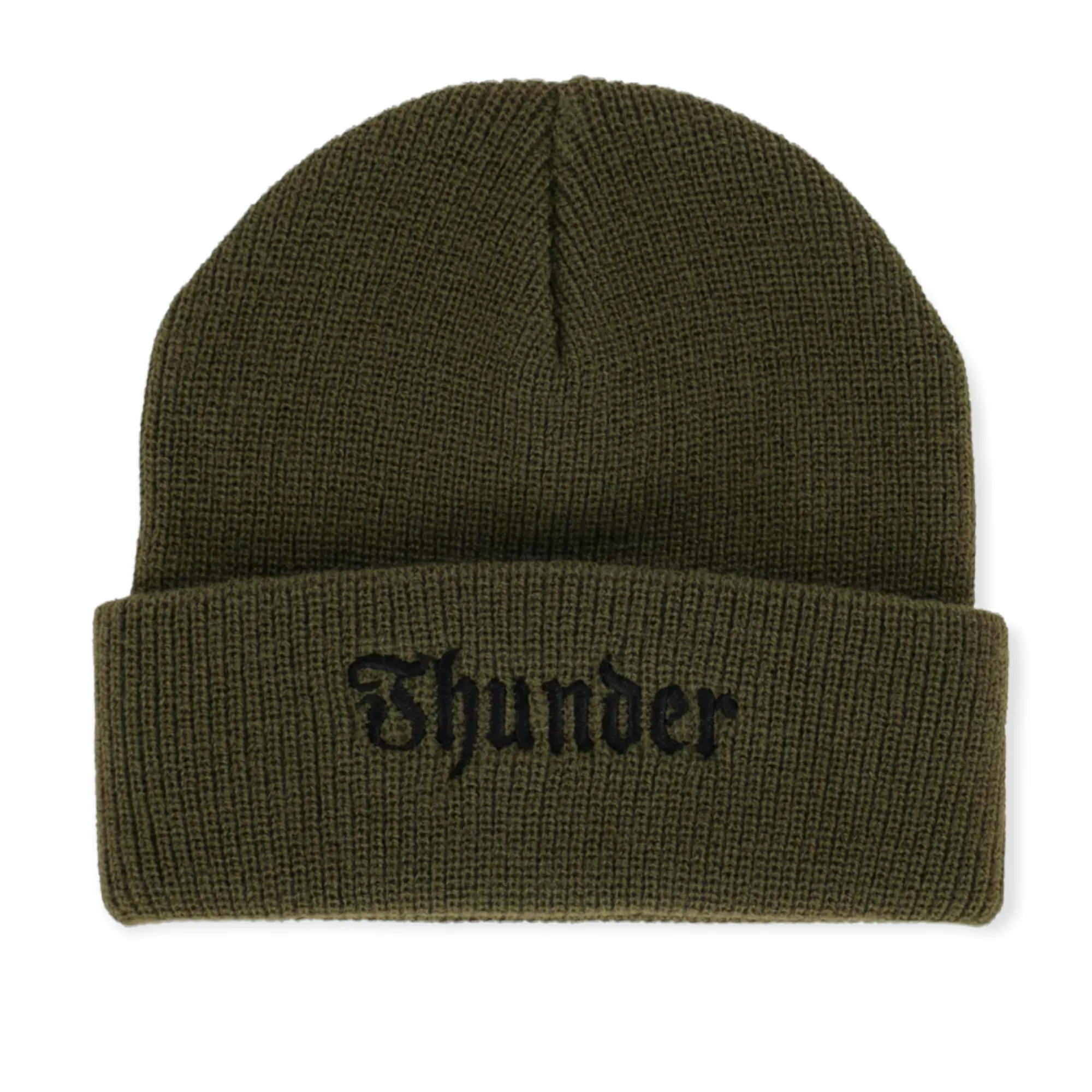 Thunder Script Beanie Army/Black