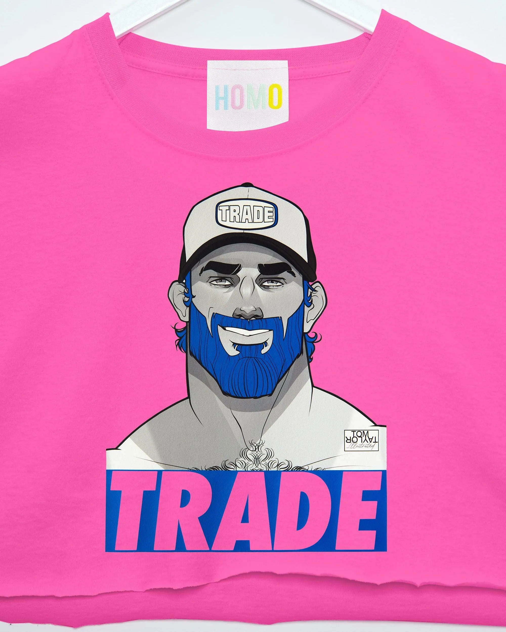 TRADE: Trucker - pink crop top