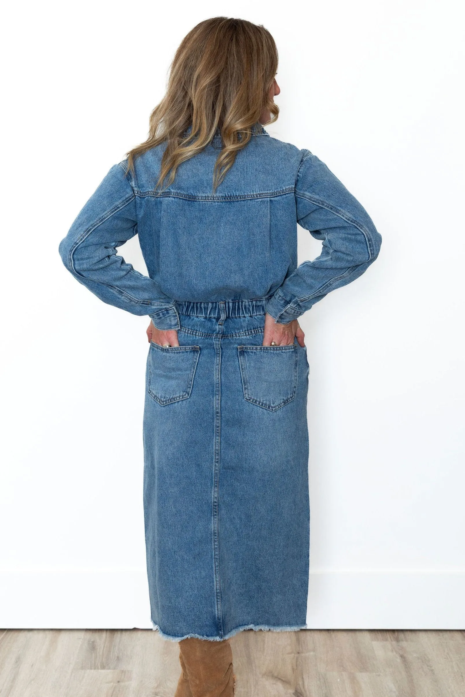 Utility Midi Dress - Denim