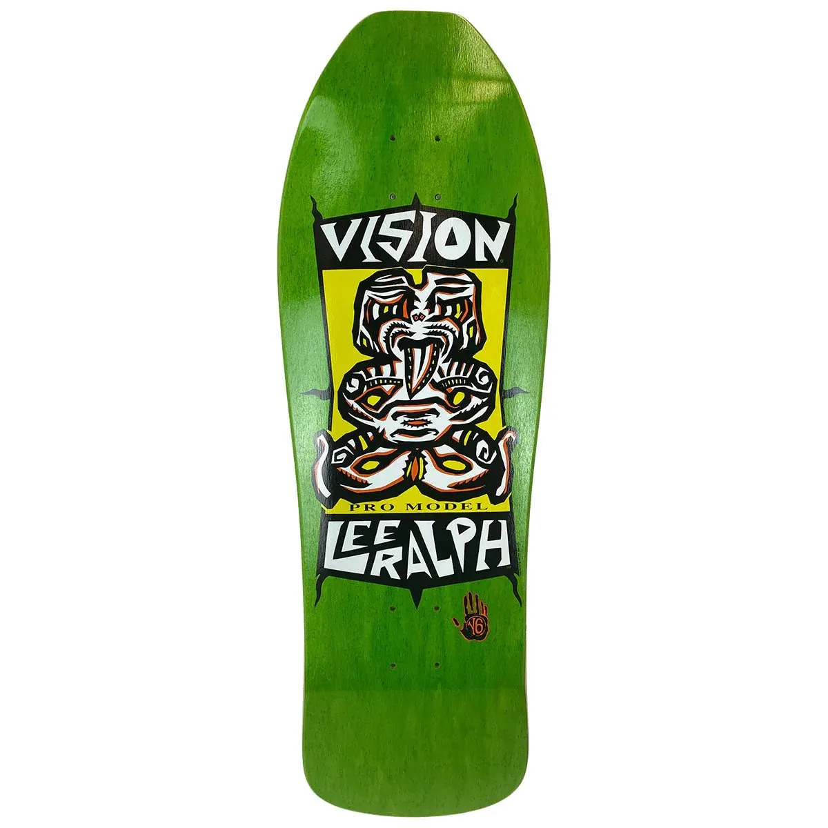 Vision 10" x 31.75" Lee Ralph Tiki (GREEN STAIN) Skateboard Deck