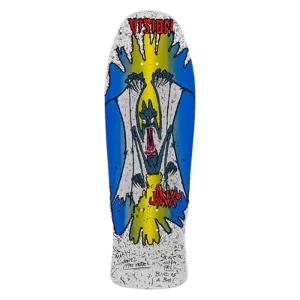 Vision 9.75" x 31" Original Jinx White/Blue Skateboard Deck