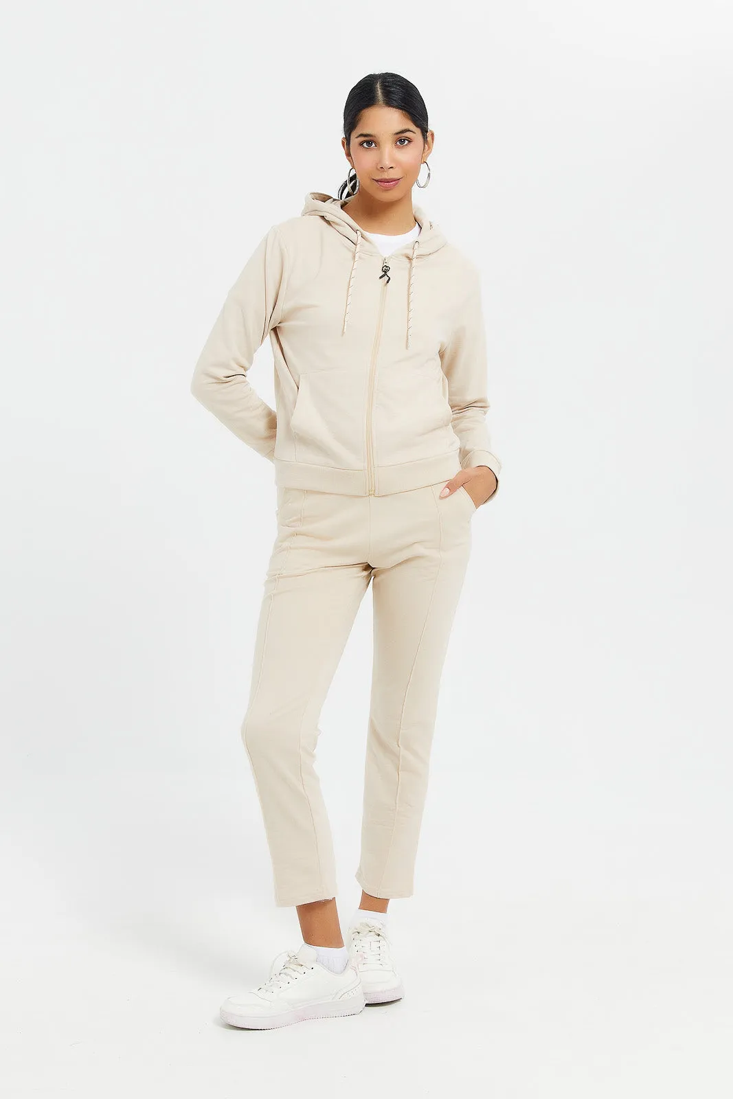 Women Beige Active Pant