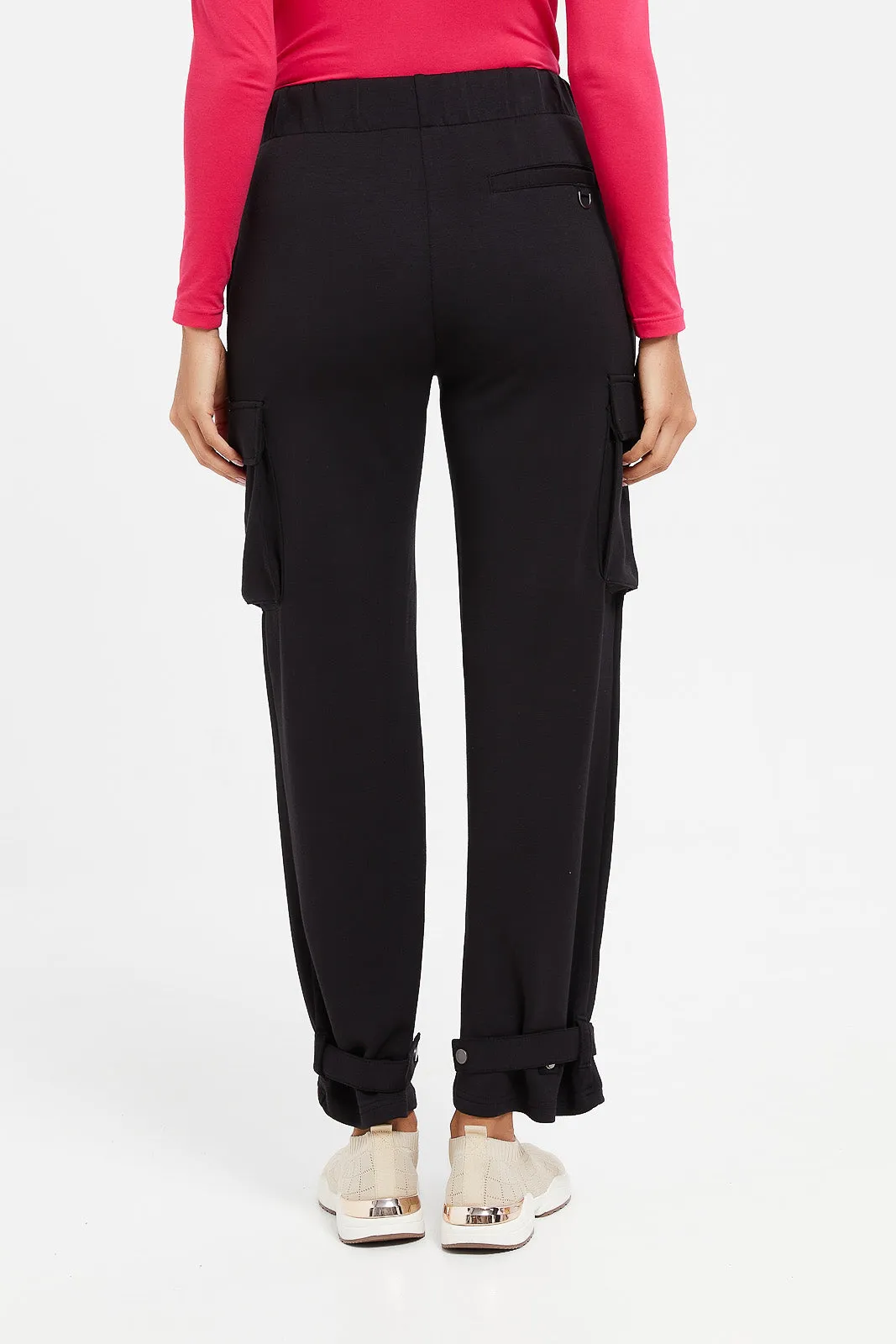 Women Black Cargo Trouser