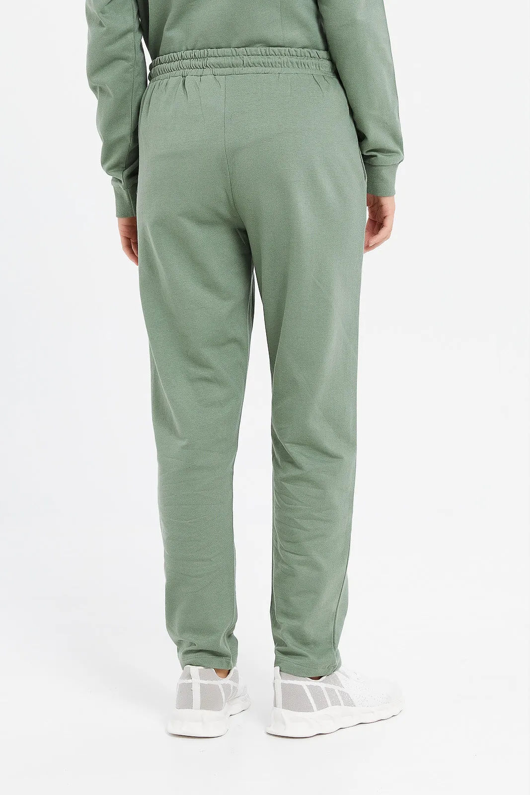 Women Olive Placement Print Jogger