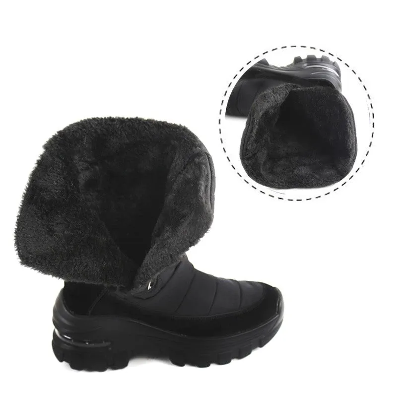 Women's winter thermal plush non-slip platform boots