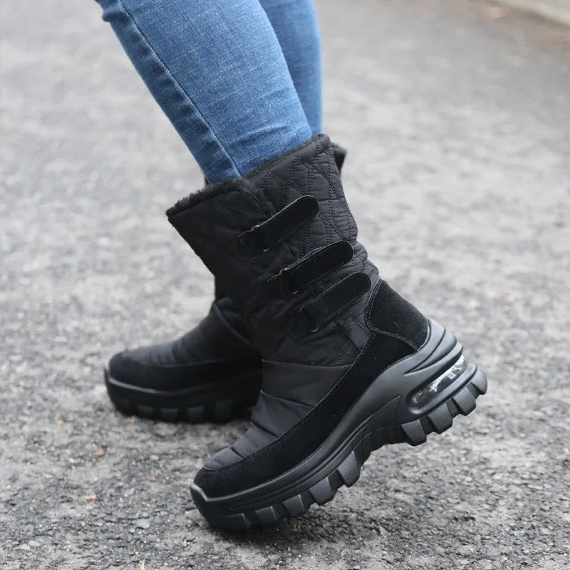 Women's winter thermal plush non-slip platform boots