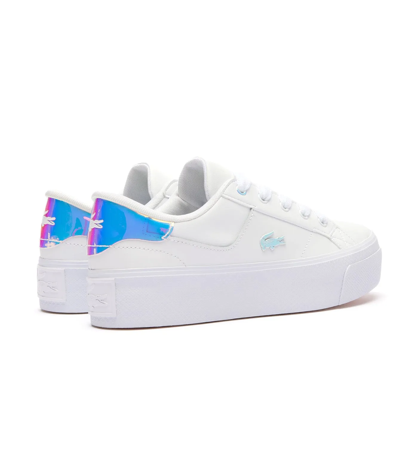 Women's Ziane Platform Leather Trainers White/Light Pink