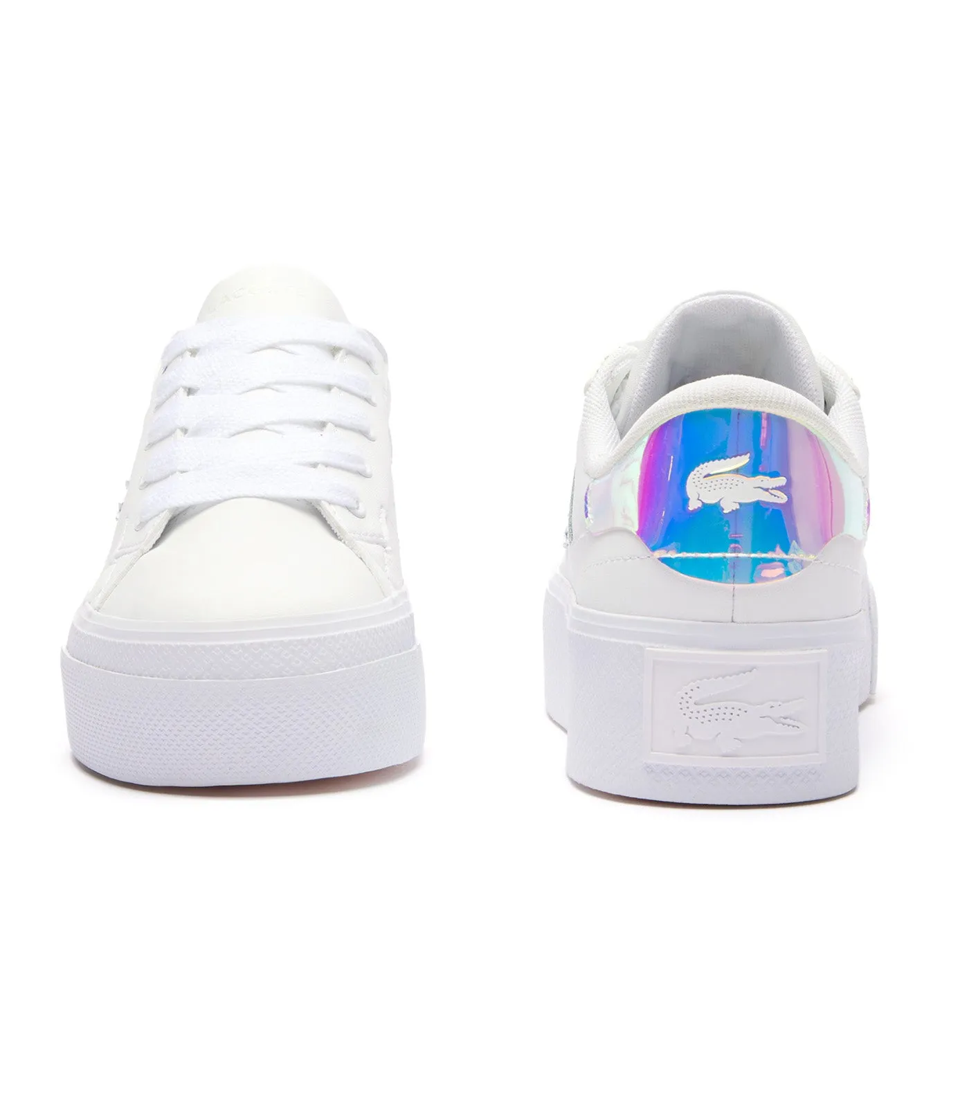 Women's Ziane Platform Leather Trainers White/Light Pink