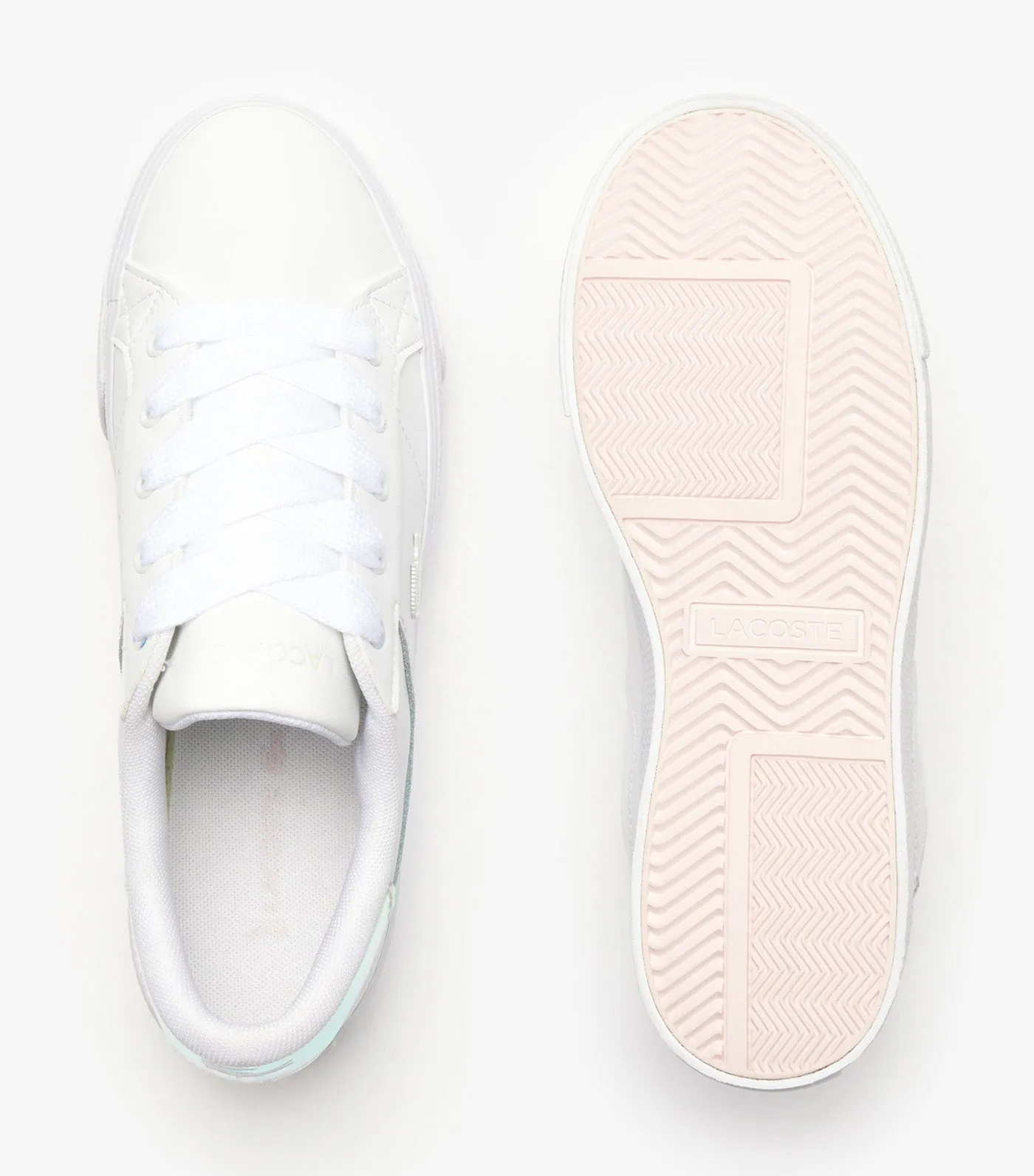 Women's Ziane Platform Leather Trainers White/Light Pink