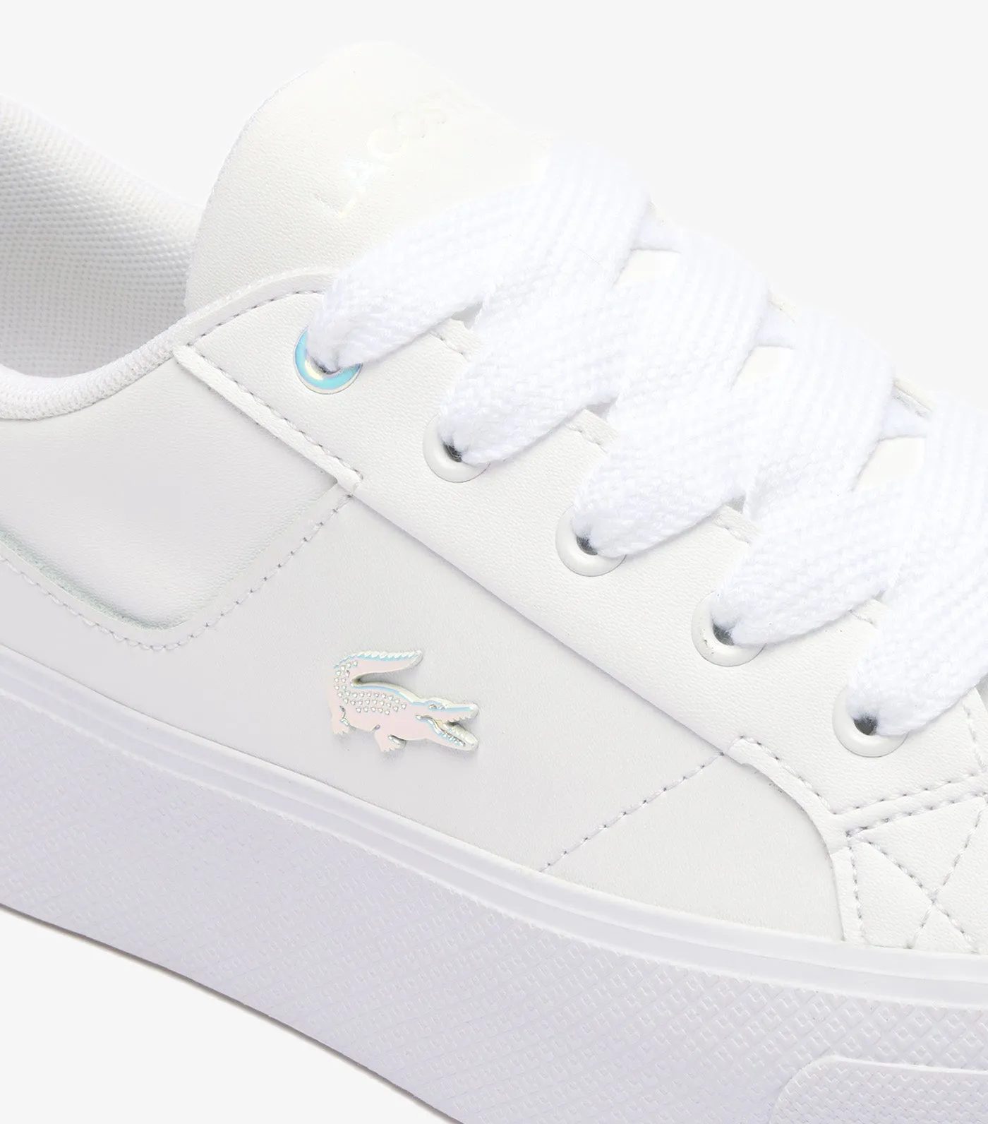 Women's Ziane Platform Leather Trainers White/Light Pink