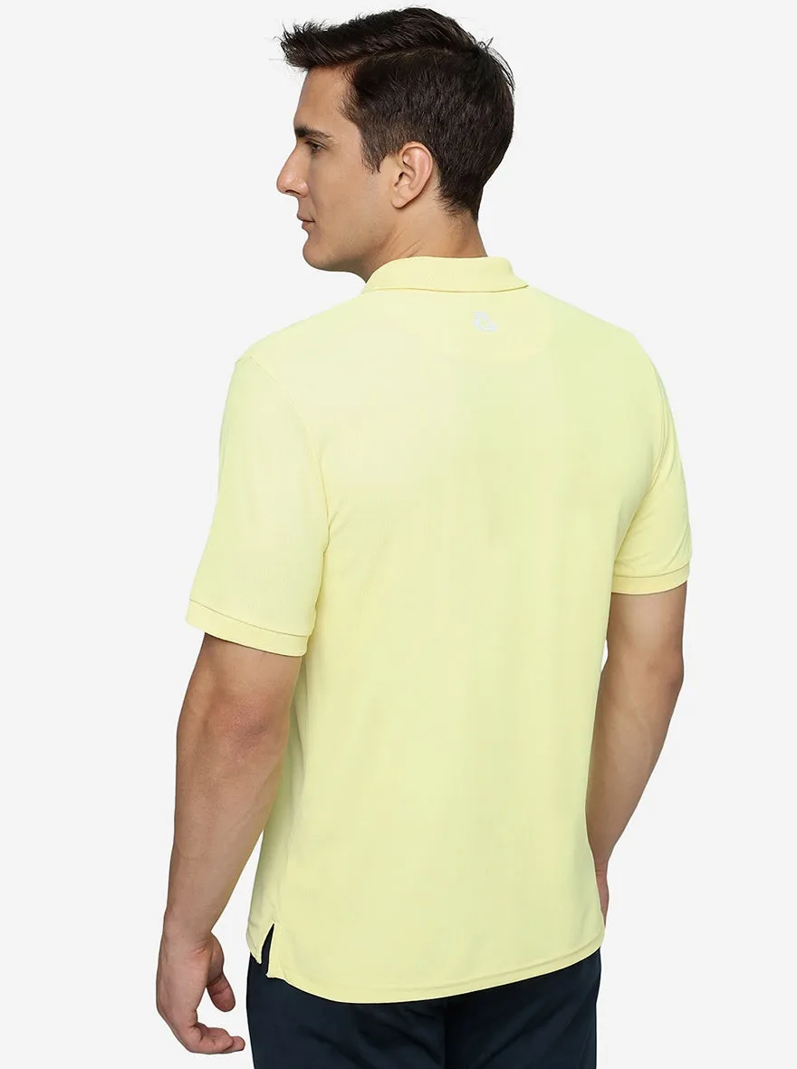 Yellow Solid Slim Fit T-Shirt | Jade Play