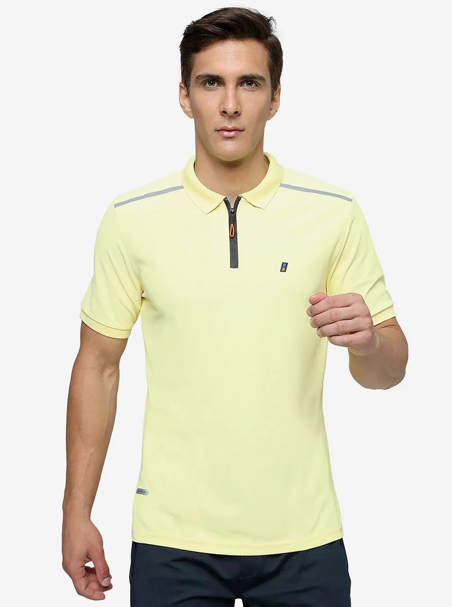 Yellow Solid Slim Fit T-Shirt | Jade Play