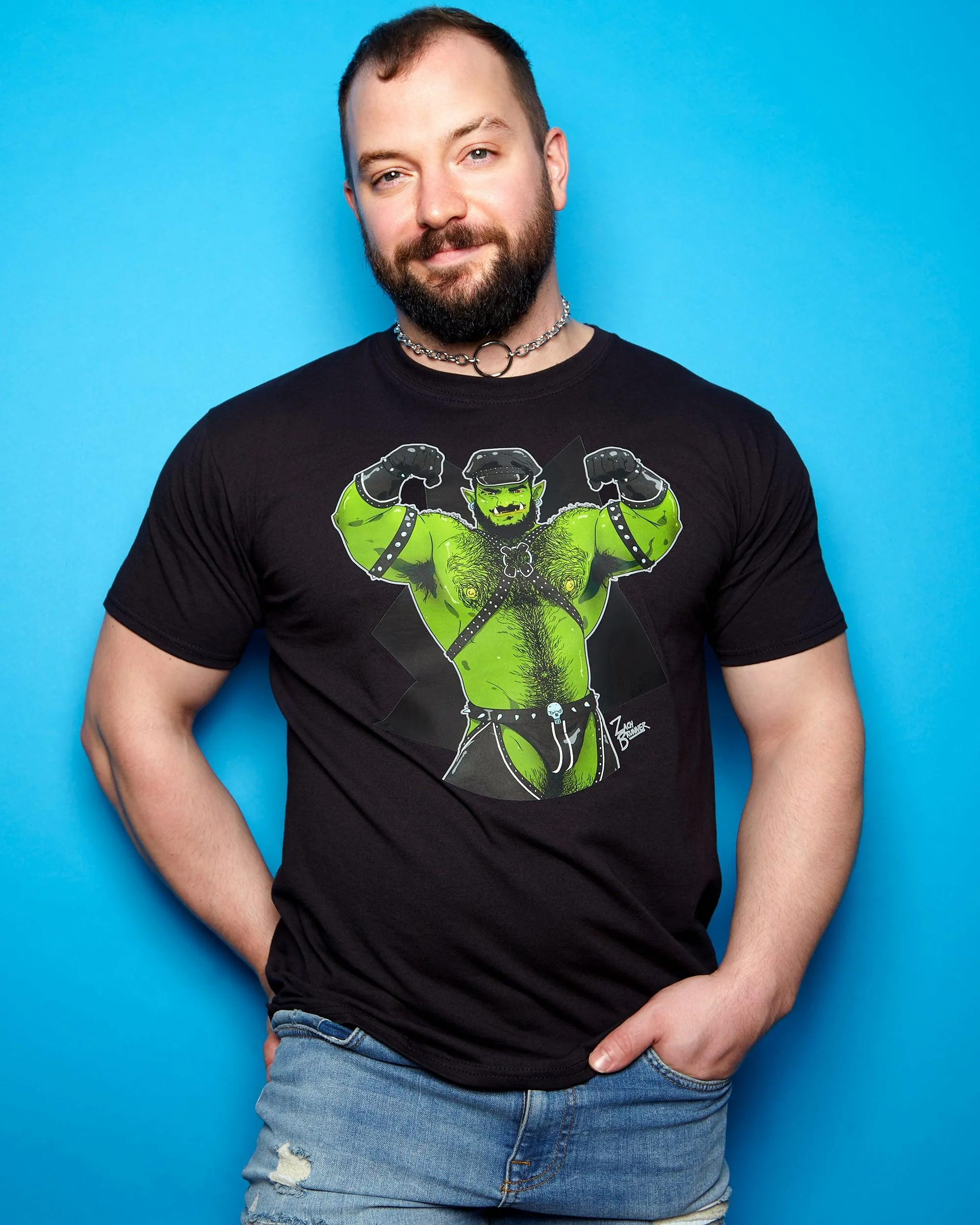 Zog the leather daddy Rex loves to flex - tshirt